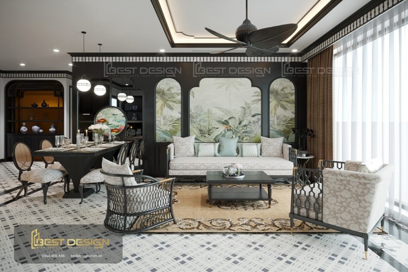 Thiết kế căn hộ Mipec Rubik 360 phong cách Indochine