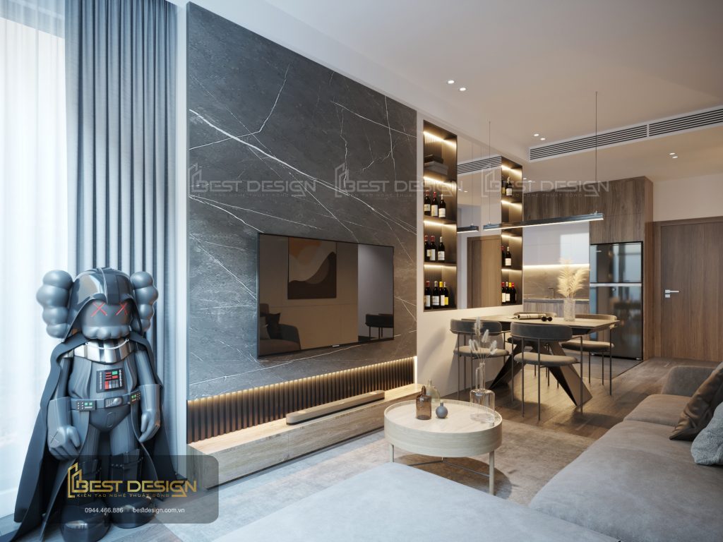 Thiết kế phòng bếp căn hộ Mipec Rubik 360